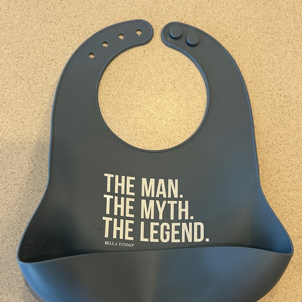Bella Tunno Gray Bib - The Man. The Myth. The Legend.